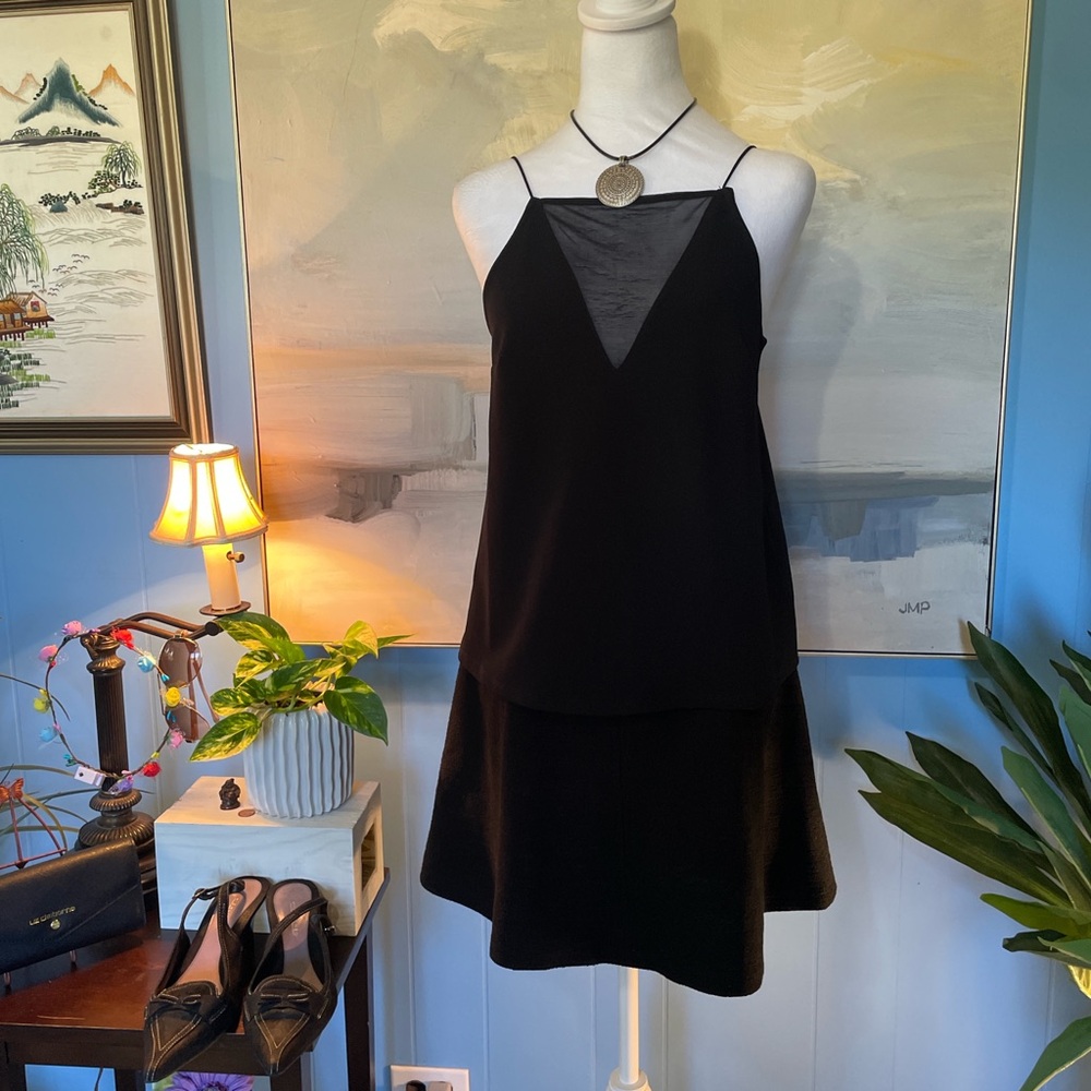 H&M Black Layered Spaghetti Strap Blouse